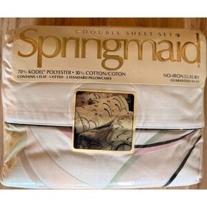 Vintage Springmaid Double Sheet Set Andre Richard 'ANASTASIA' PINK POPPY NIB